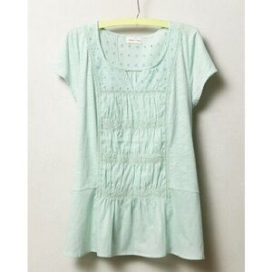 anthro meadow Rue eyelet mint top cuyama shirt
